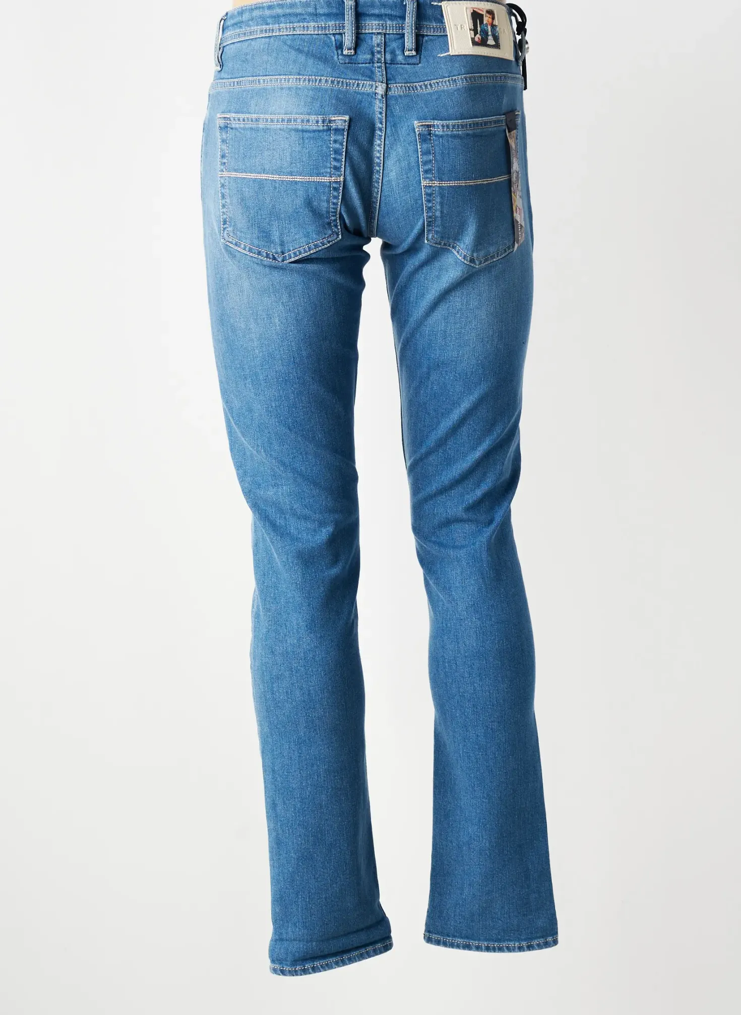 Jeans Coupe Slim Tramarossa Bleu Taille Normale