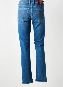 Jeans Coupe Slim Tramarossa Bleu Taille Normale