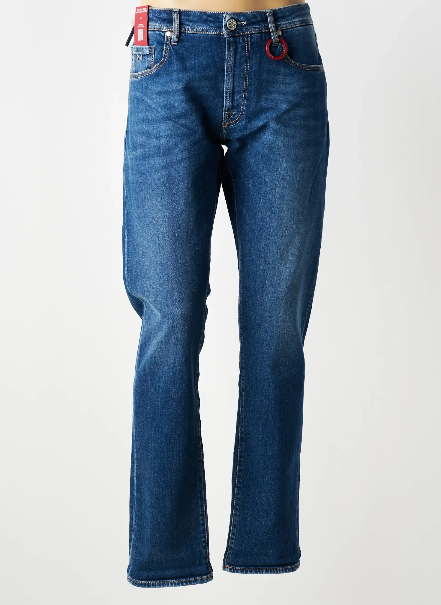 Jeans Coupe Slim Tramarossa Bleu Taille Normale
