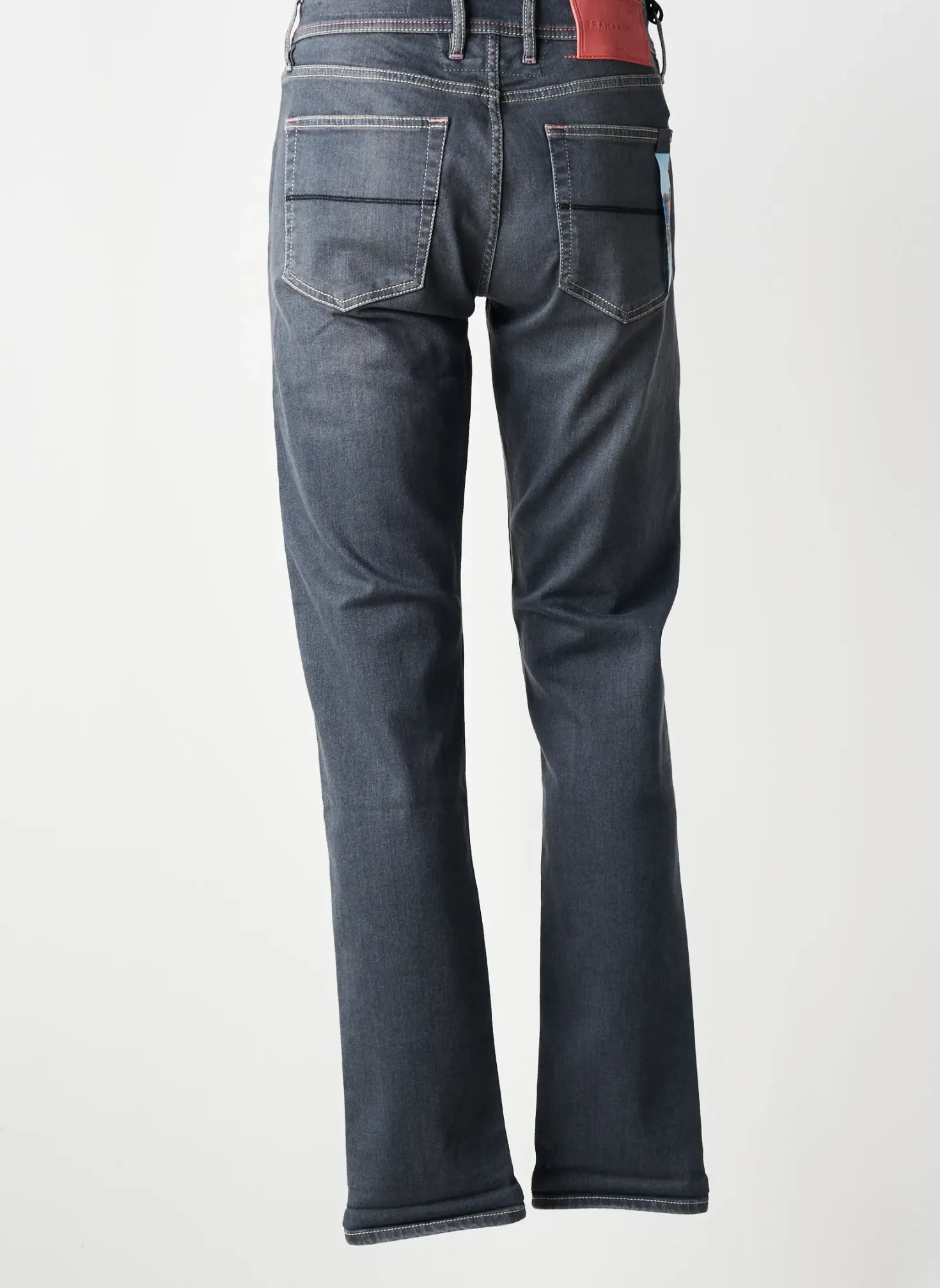 Jeans Coupe Slim Tramarossa Gris Taille Normale