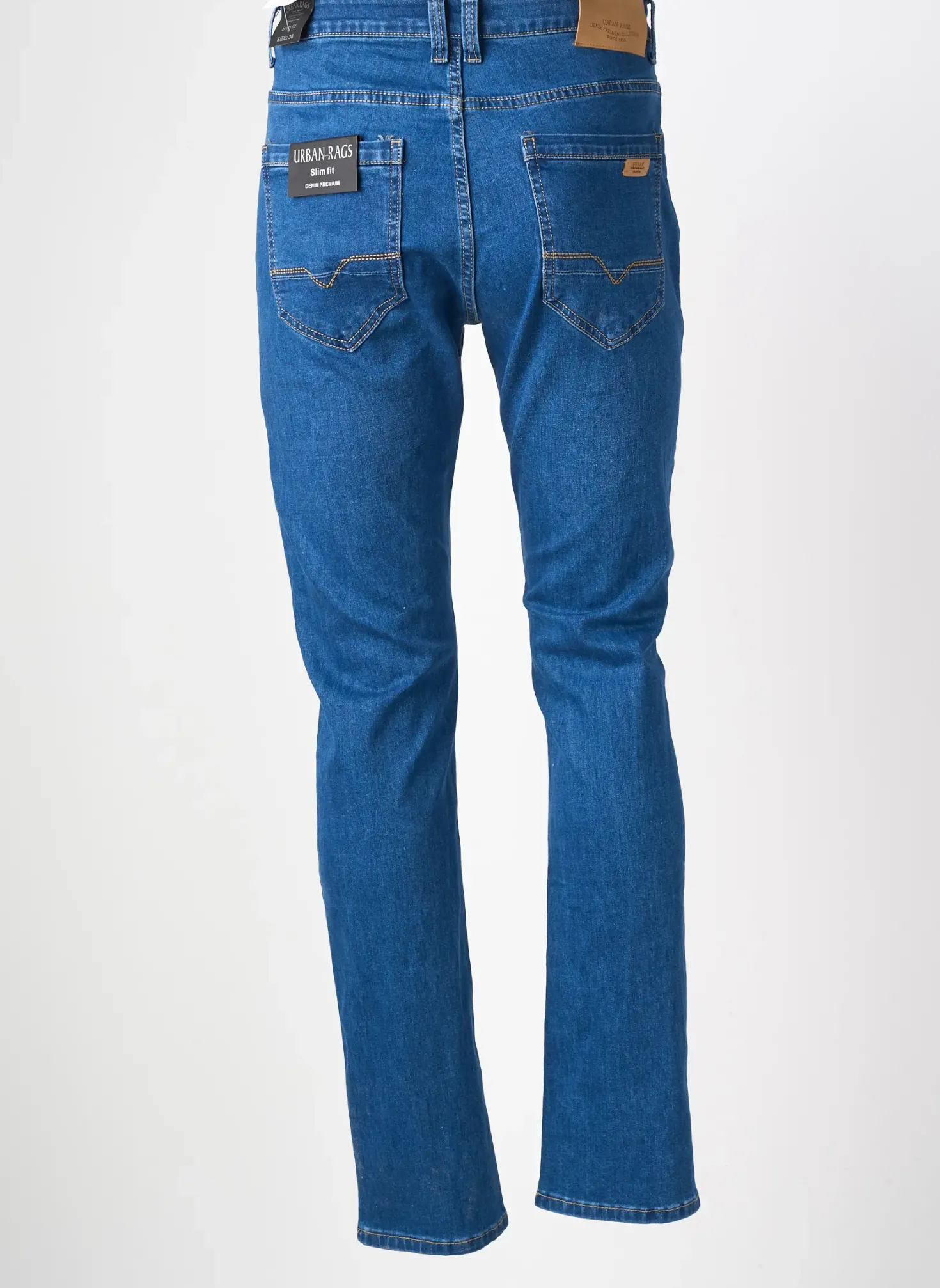 Jeans Coupe Slim Urban Rags Bleu Taille Normale