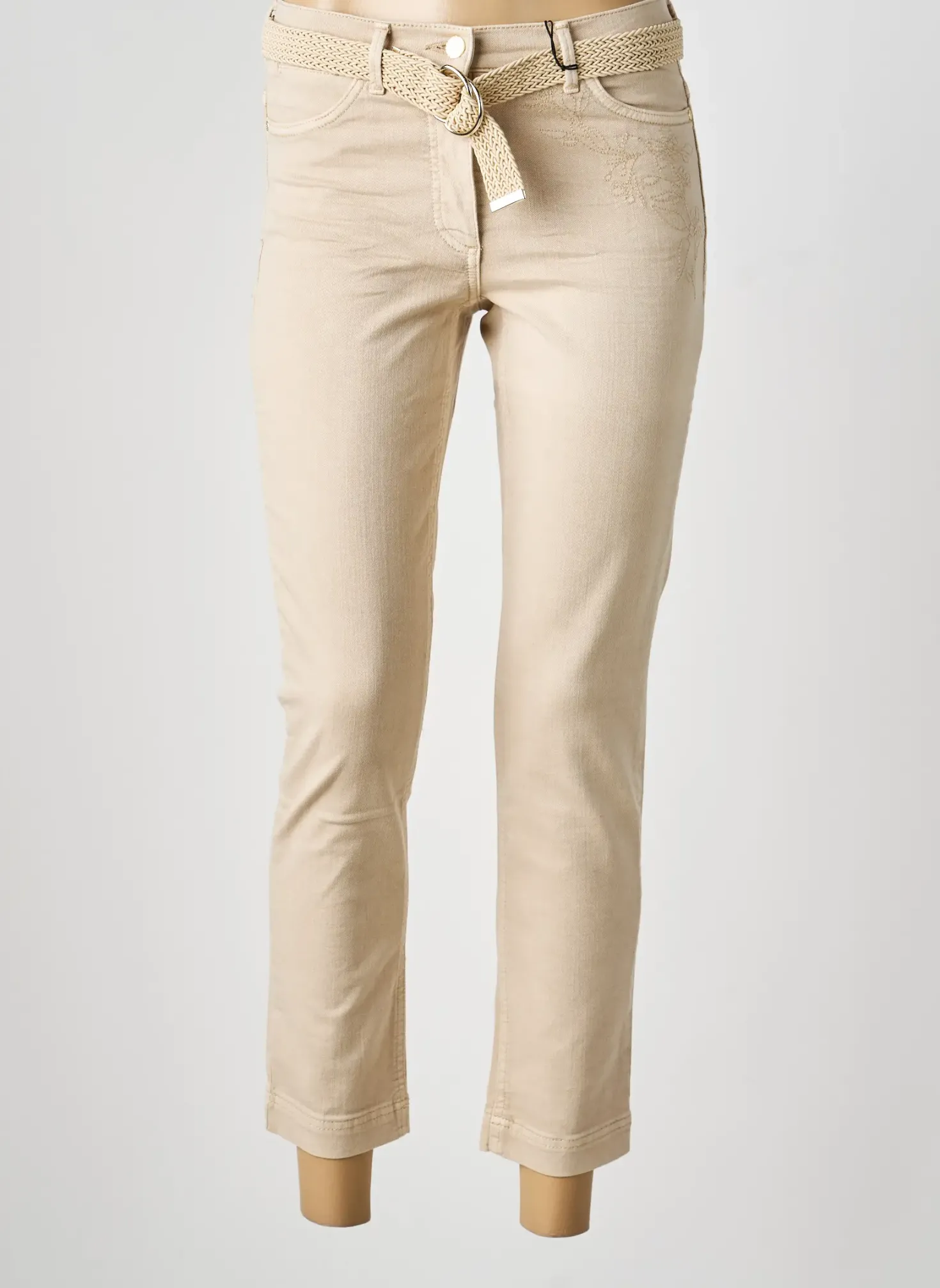 Jeans Skinny Betty Barclay Beige Taille Normale