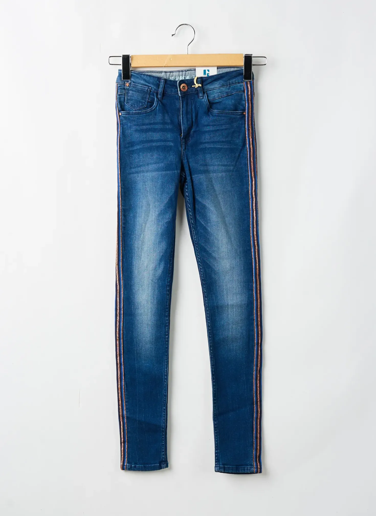 Jeans Skinny Garcia Bleu Taille Ajustable
