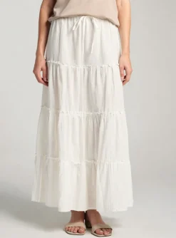 Jupe Longue Pieces Blanc