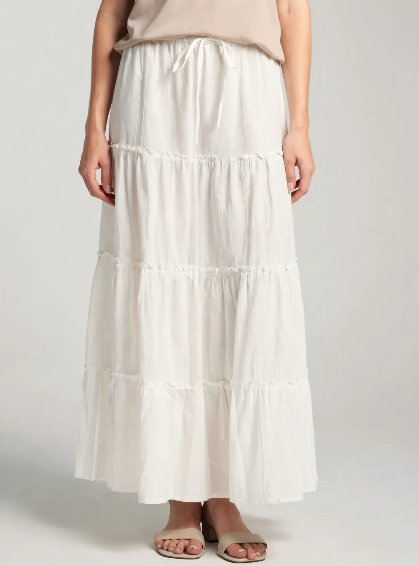 Jupe Longue Pieces Blanc