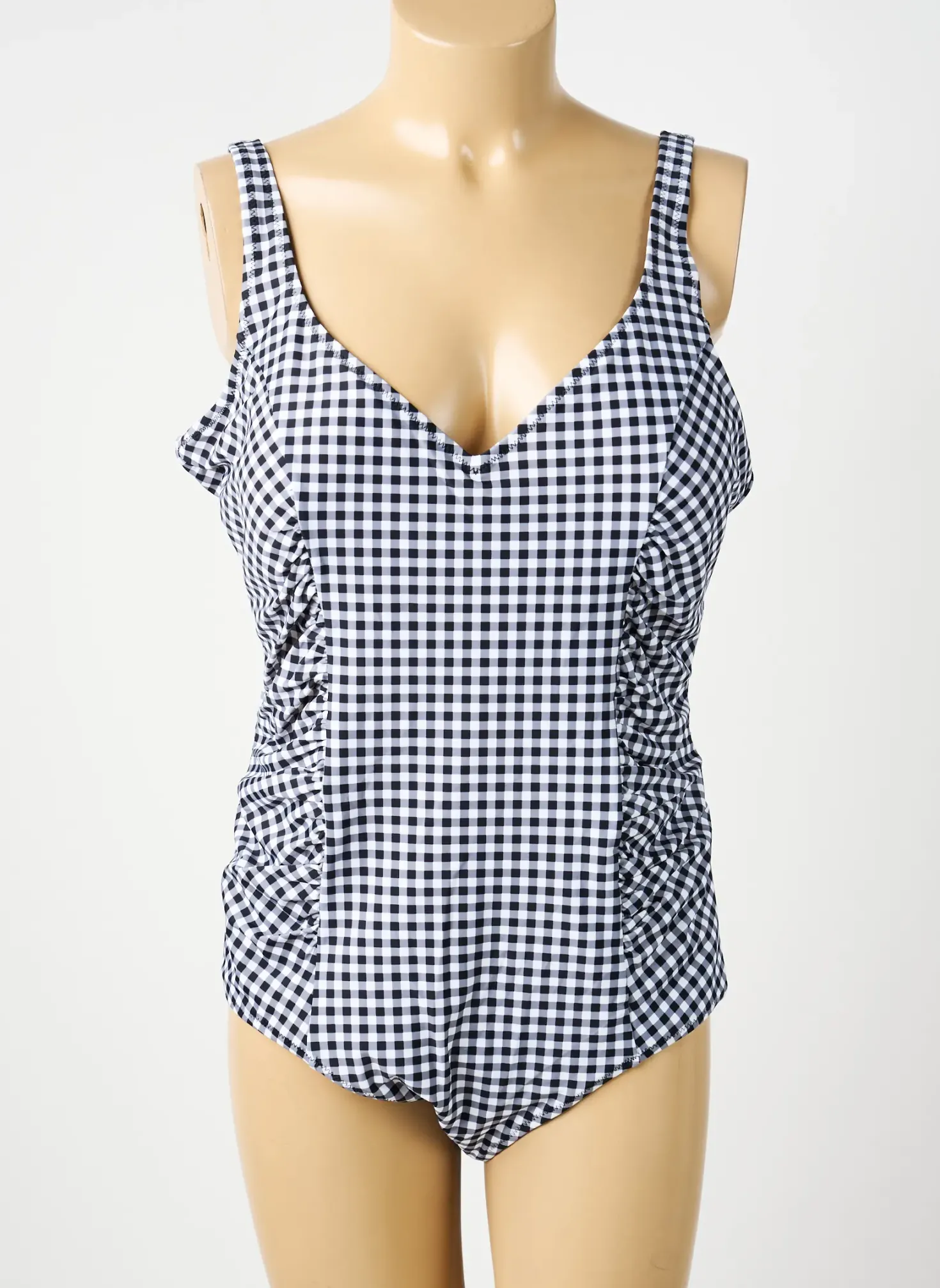 Maillot De Bain 1 Pièce Damart Noir Haut Triangles