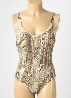 Maillot De Bain 1 Pièce Genius Marron Haut Soutien-gorge Moulé