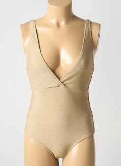 Maillot De Bain 1 Pièce Les Tropeziennes Par M.belarbi Or Haut Triangles