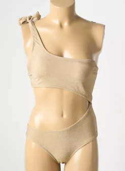 Maillot De Bain 1 Pièce Les Tropeziennes Par M.belarbi Or Haut Soutien-gorge Avec Mousse De Rembourrage Amovible