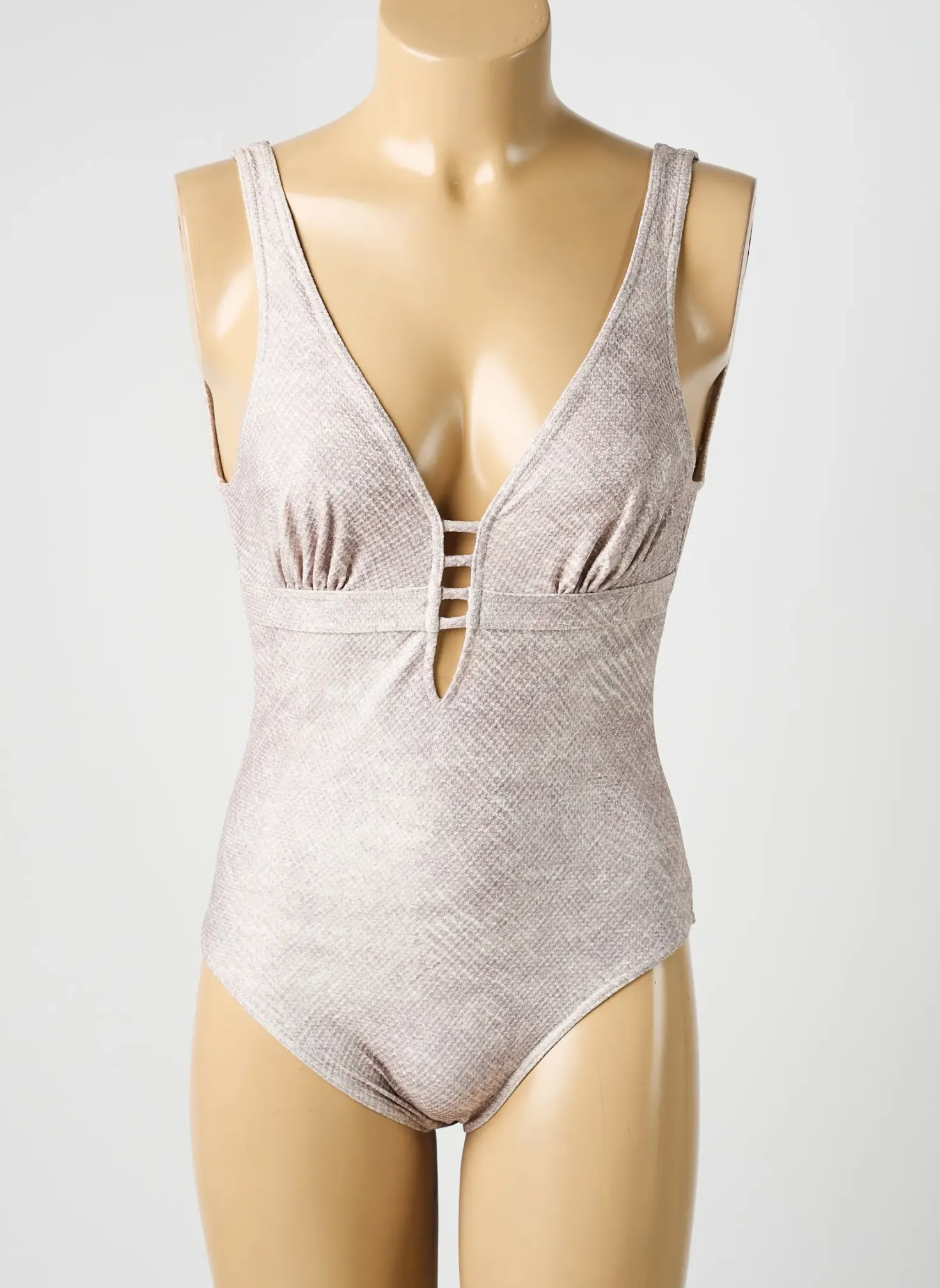 Maillot De Bain 1 Pièce Lolita Angels Beige Haut Soutien-gorge Balconnet