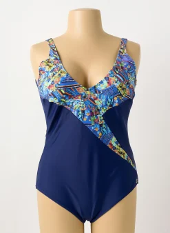 Maillot De Bain 1 Pièce Ocean Wear Bleu Haut Soutien-gorge Moulé