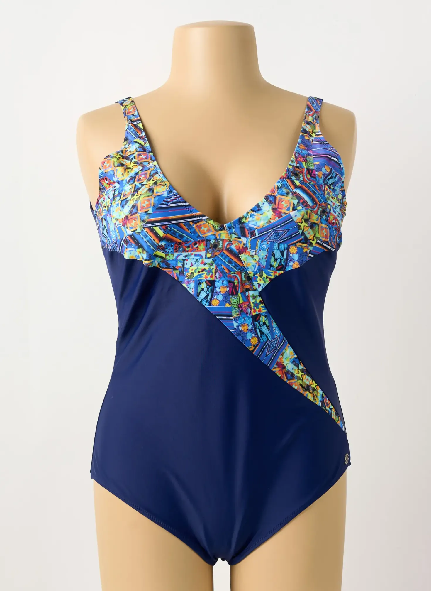 Maillot De Bain 1 Pièce Ocean Wear Bleu Haut Soutien-gorge Moulé