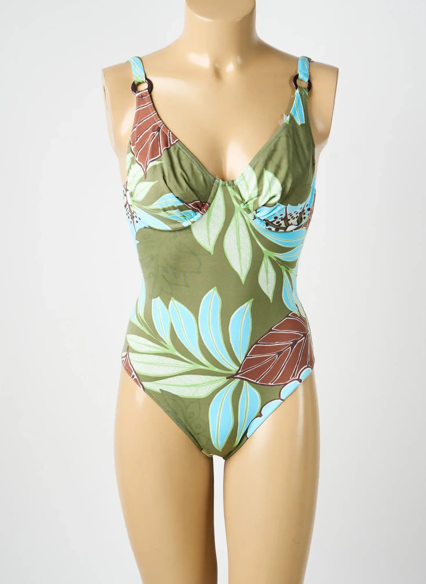 Maillot De Bain 1 Pièce Reglisse Vert Haut Soutien-gorge Emboitant