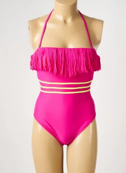 Maillot De Bain 1 Pièce Reglisse Rose Haut Soutien-gorge Avec Mousse De Rembourrage Amovible