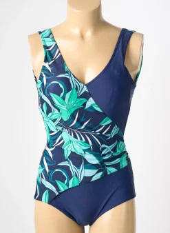 Maillot De Bain 1 Pièce Reglisse Bleu Haut Soutien-gorge Balconnet