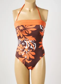 Maillot De Bain 1 Pièce Reglisse Orange Haut Bandeau