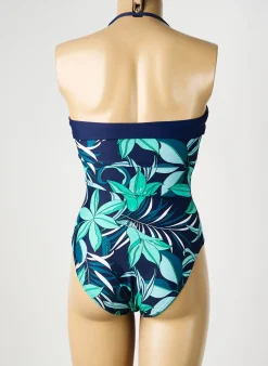 Maillot De Bain 1 Pièce Reglisse Bleu Haut Soutien-gorge Avec Mousse De Rembourrage Amovible