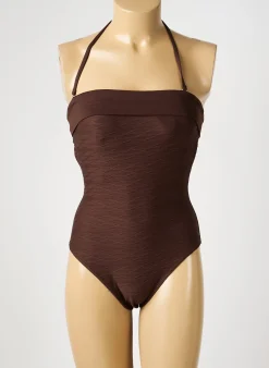 Maillot De Bain 1 Pièce Reglisse Gris Haut Soutien-gorge Balconnet