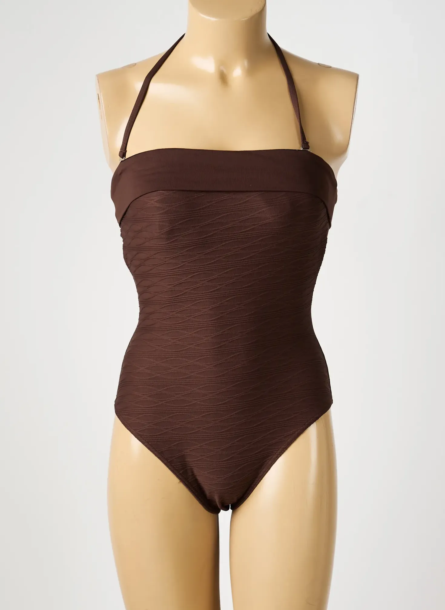 Maillot De Bain 1 Pièce Reglisse Gris Haut Soutien-gorge Balconnet