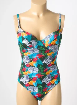 Maillot De Bain 1 Pièce Reglisse Bleu Haut Soutien-gorge Push-up