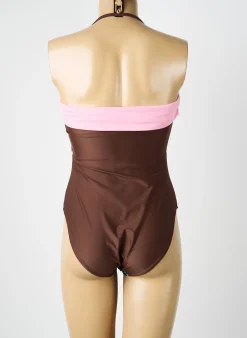 Maillot De Bain 1 Pièce Reglisse Marron Haut Bandeau