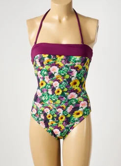 Maillot De Bain 1 Pièce Reglisse Violet Haut Soutien-gorge Avec Mousse De Rembourrage Amovible