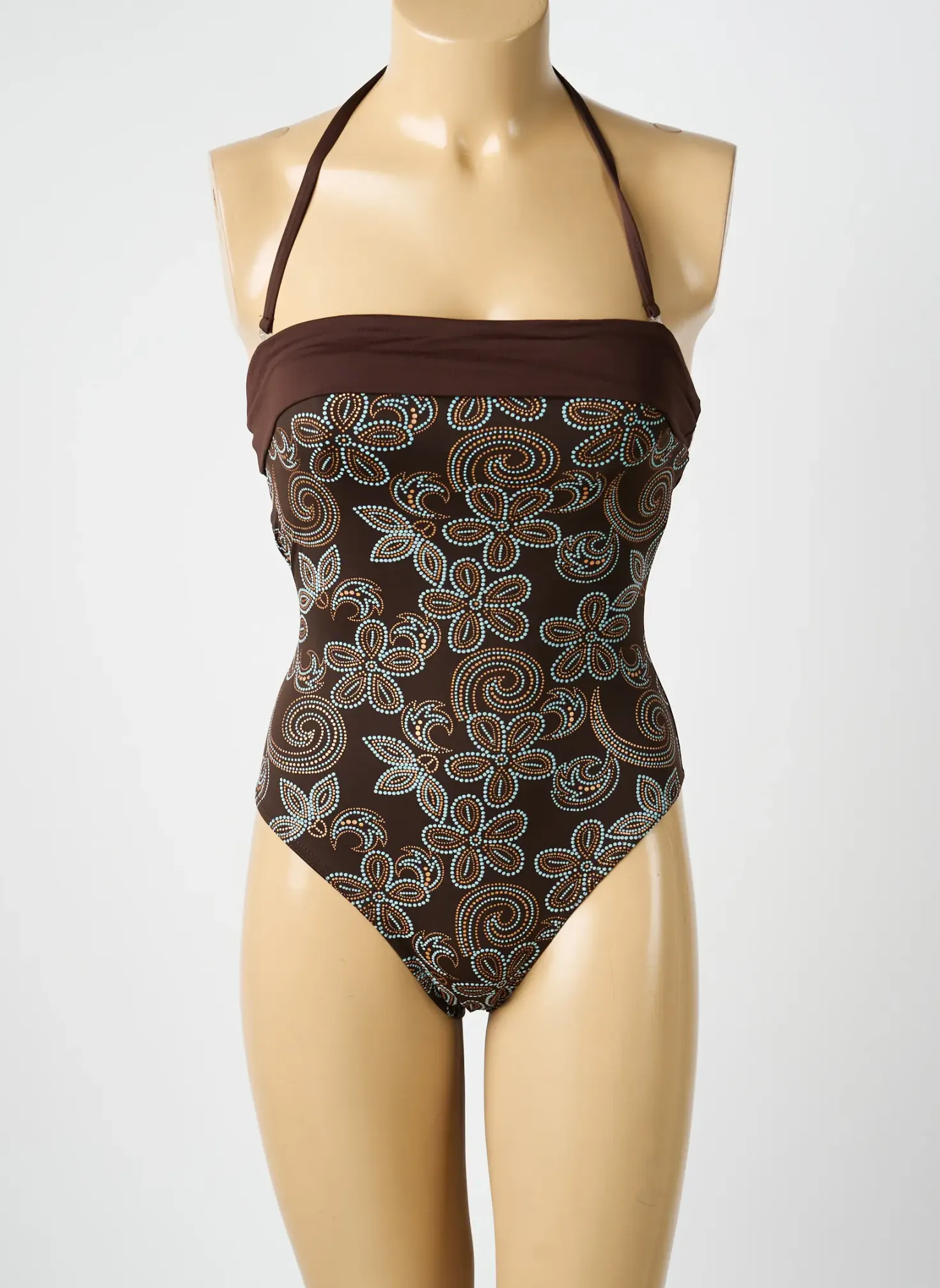Maillot De Bain 1 Pièce Reglisse Marron Haut Bandeau