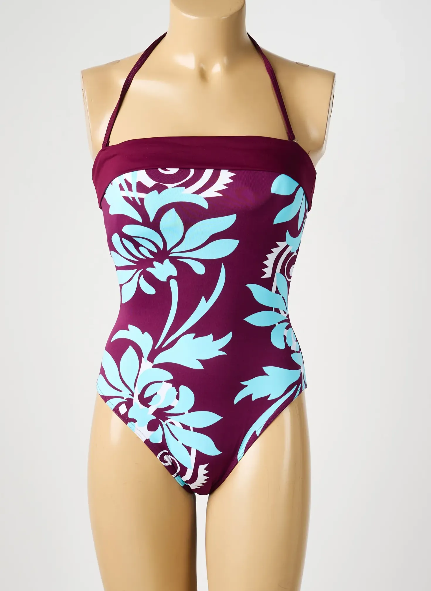 Maillot De Bain 1 Pièce Reglisse Violet Haut Soutien-gorge Avec Mousse De Rembourrage Amovible