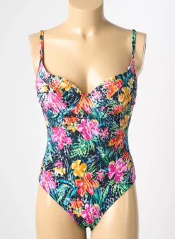 Maillot De Bain 1 Pièce Reglisse Noir Haut Soutien-gorge Push-up