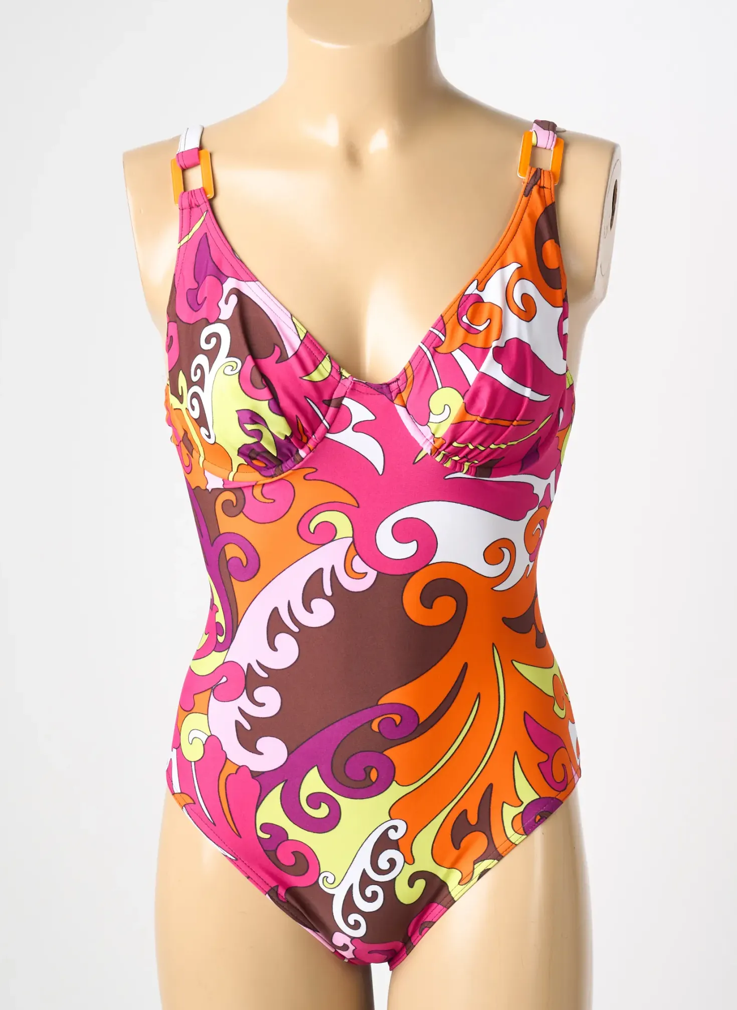 Maillot De Bain 1 Pièce Reglisse Rose Haut Soutien-gorge Balconnet