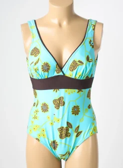 Maillot De Bain 1 Pièce Reglisse Bleu Haut Soutien-gorge Balconnet