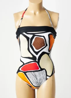 Maillot De Bain 1 Pièce Rose Pomme Noir Haut Soutien-gorge Emboitant