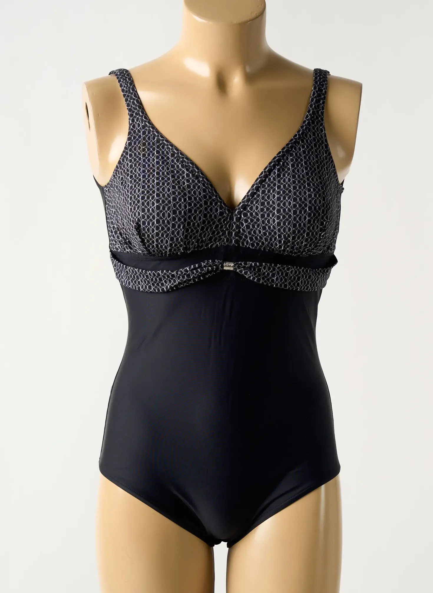Maillot De Bain 1 Pièce Rose Pomme Noir Haut Soutien-gorge Avec Mousse De Rembourrage Amovible