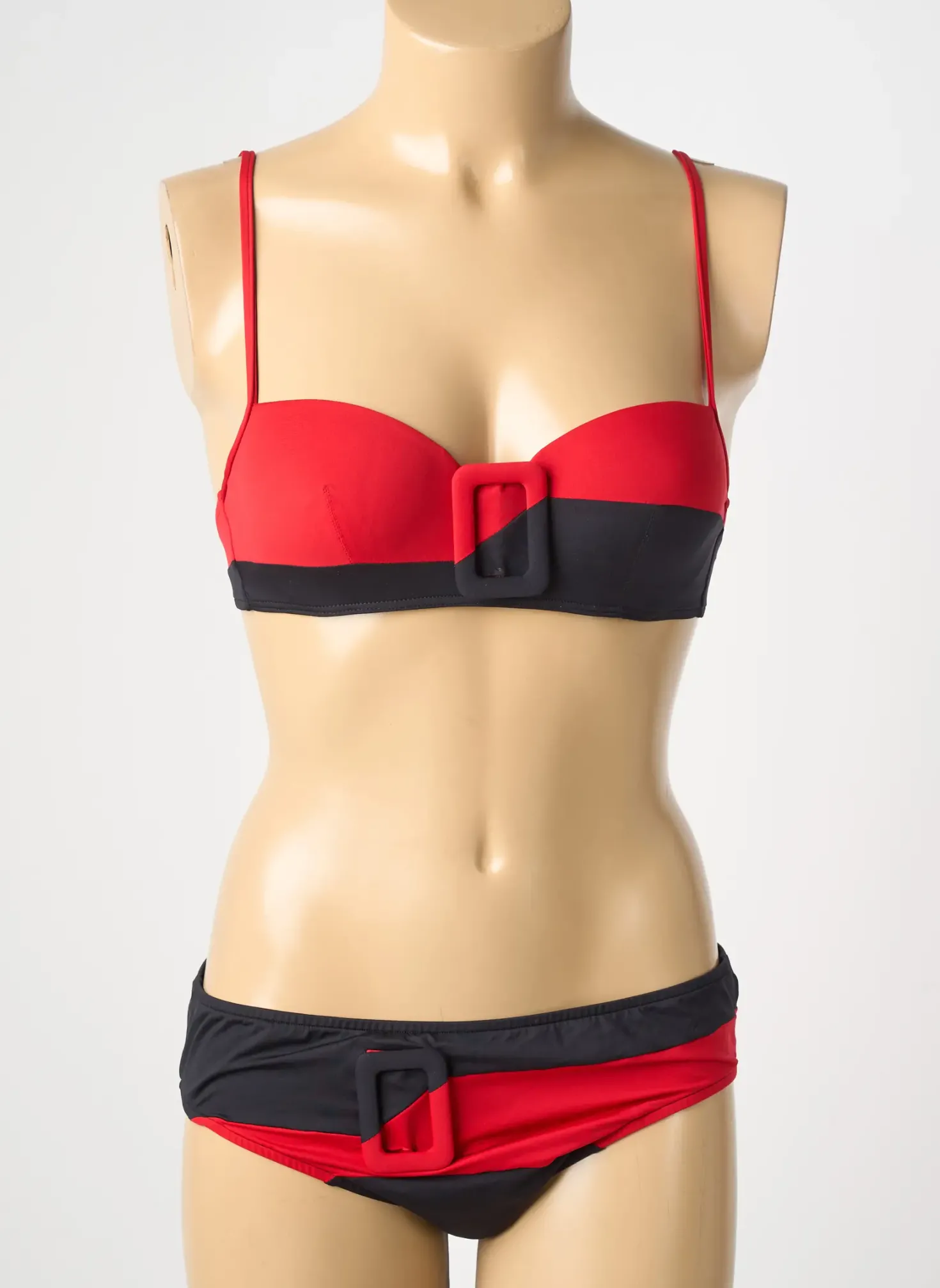 Maillot De Bain 2 Pièces Andres Sarda Rouge Haut Triangles