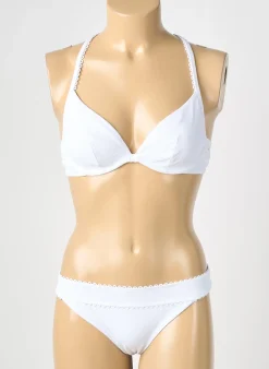 Maillot De Bain 2 Pièces Darjeeling Blanc Haut Soutien-gorge Avec Mousse De Rembourrage Amovible
