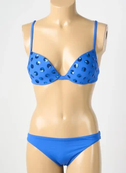 Maillot De Bain 2 Pièces Genius Bleu Haut Soutien-gorge Moulé