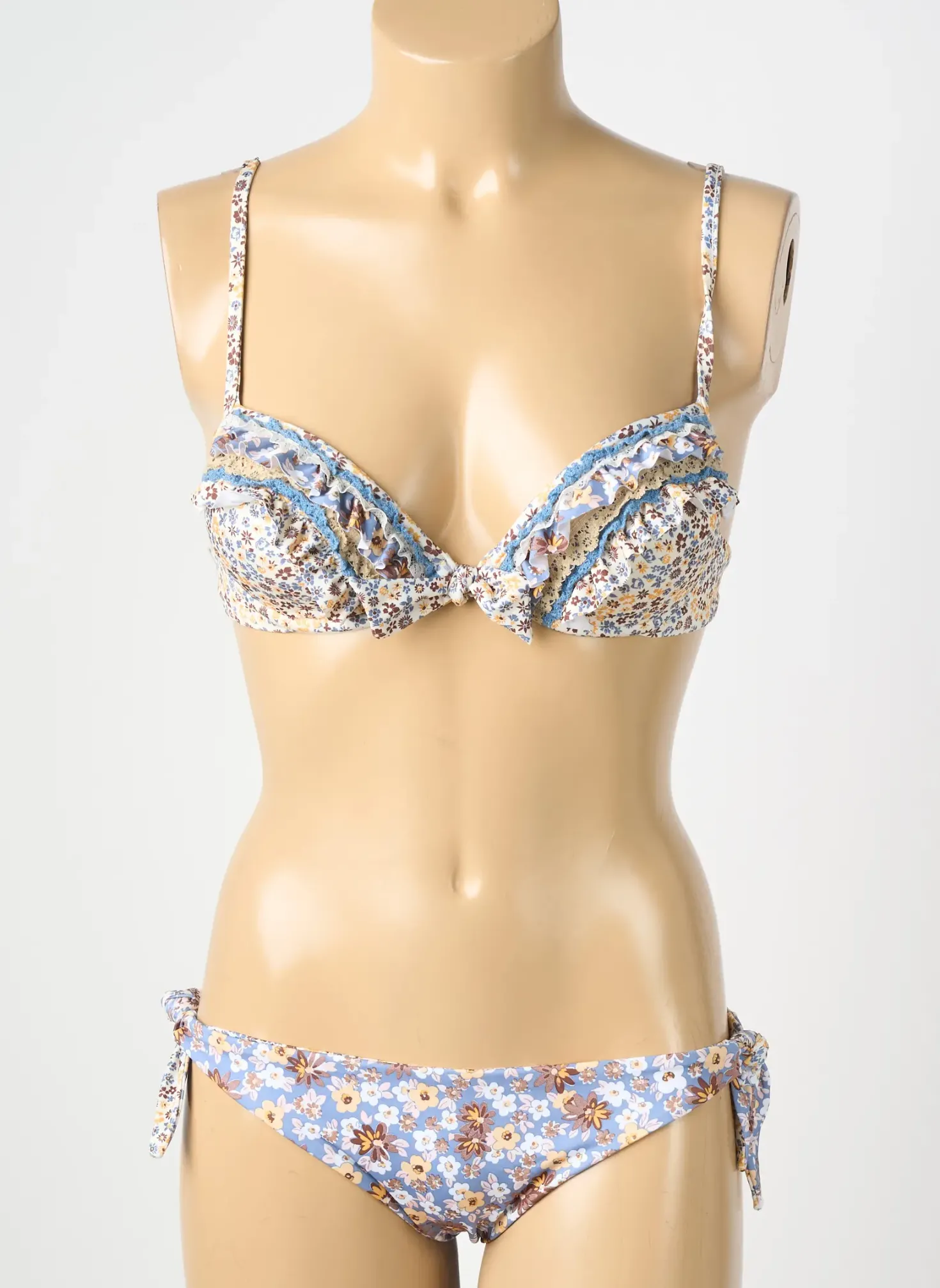 Maillot De Bain 2 Pièces Genius Bleu Haut Soutien-gorge Moulé