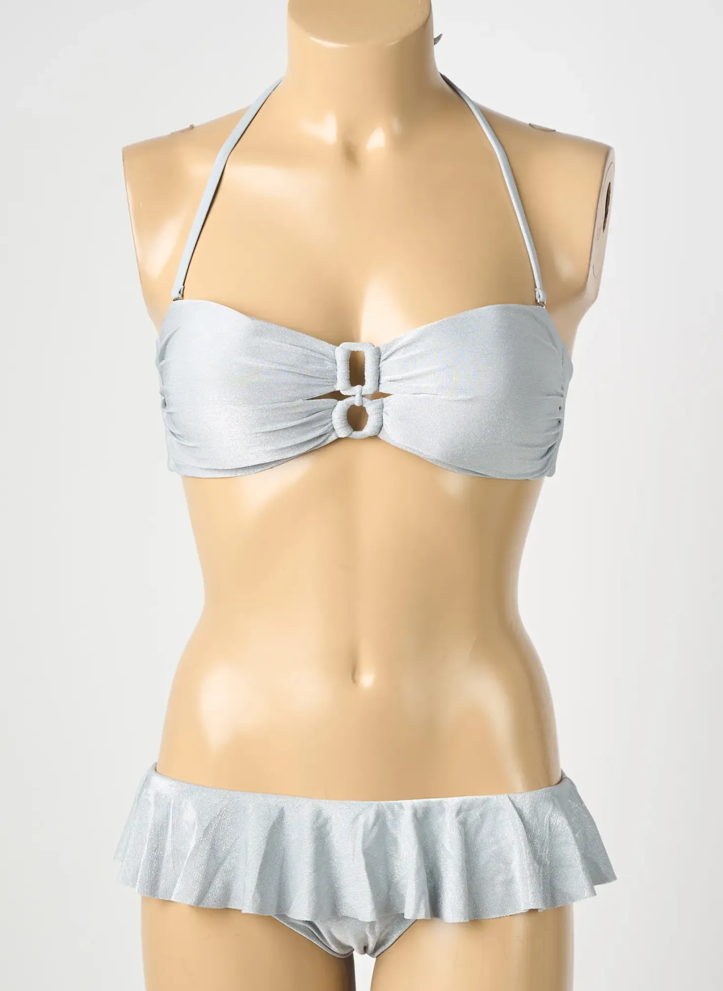 Maillot De Bain 2 Pièces Genius Gris Haut Bandeau