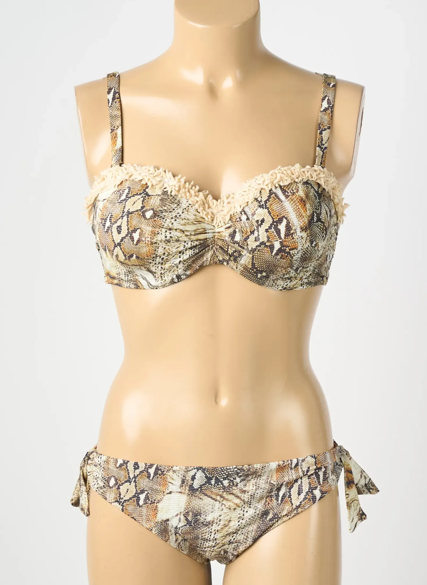 Maillot De Bain 2 Pièces Genius Marron Haut Soutien-gorge Moulé