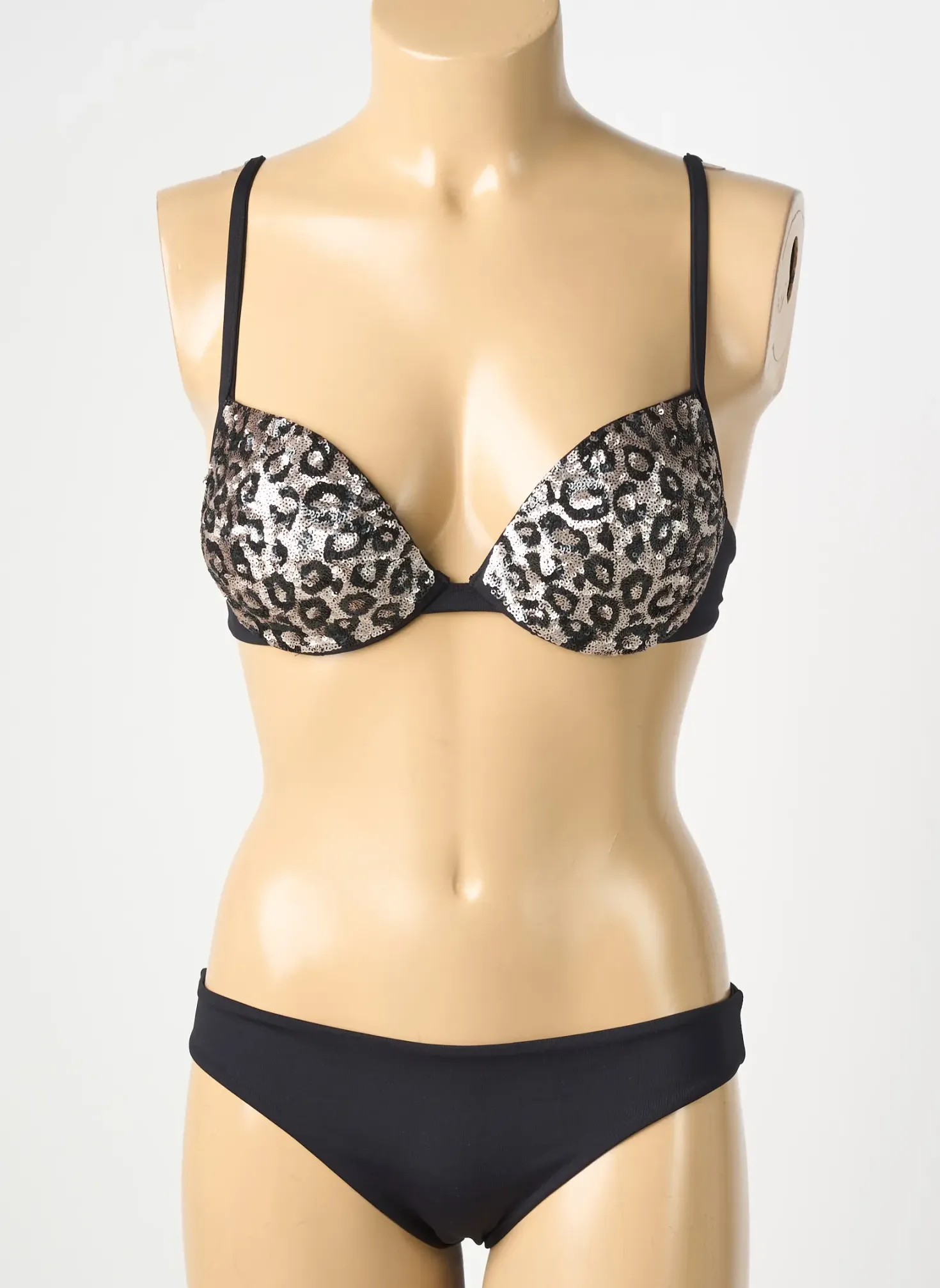 Maillot De Bain 2 Pièces Genius Noir Haut Soutien-gorge Moulé