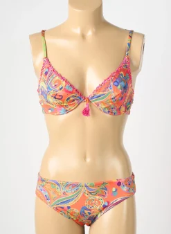 Maillot De Bain 2 Pièces Genius Orange Haut Soutien-gorge Emboitant