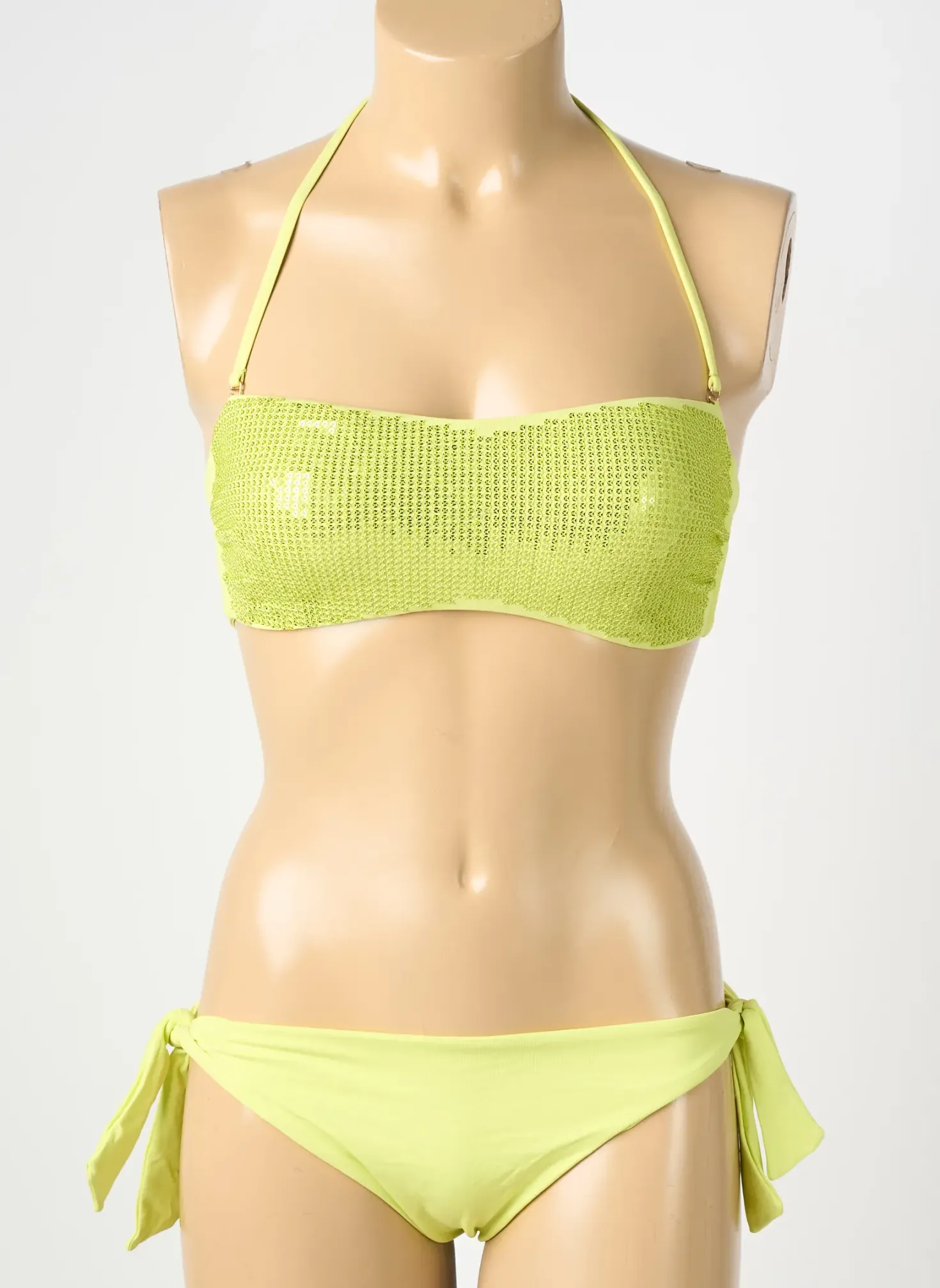 Maillot De Bain 2 Pièces Genius Vert Haut Bandeau