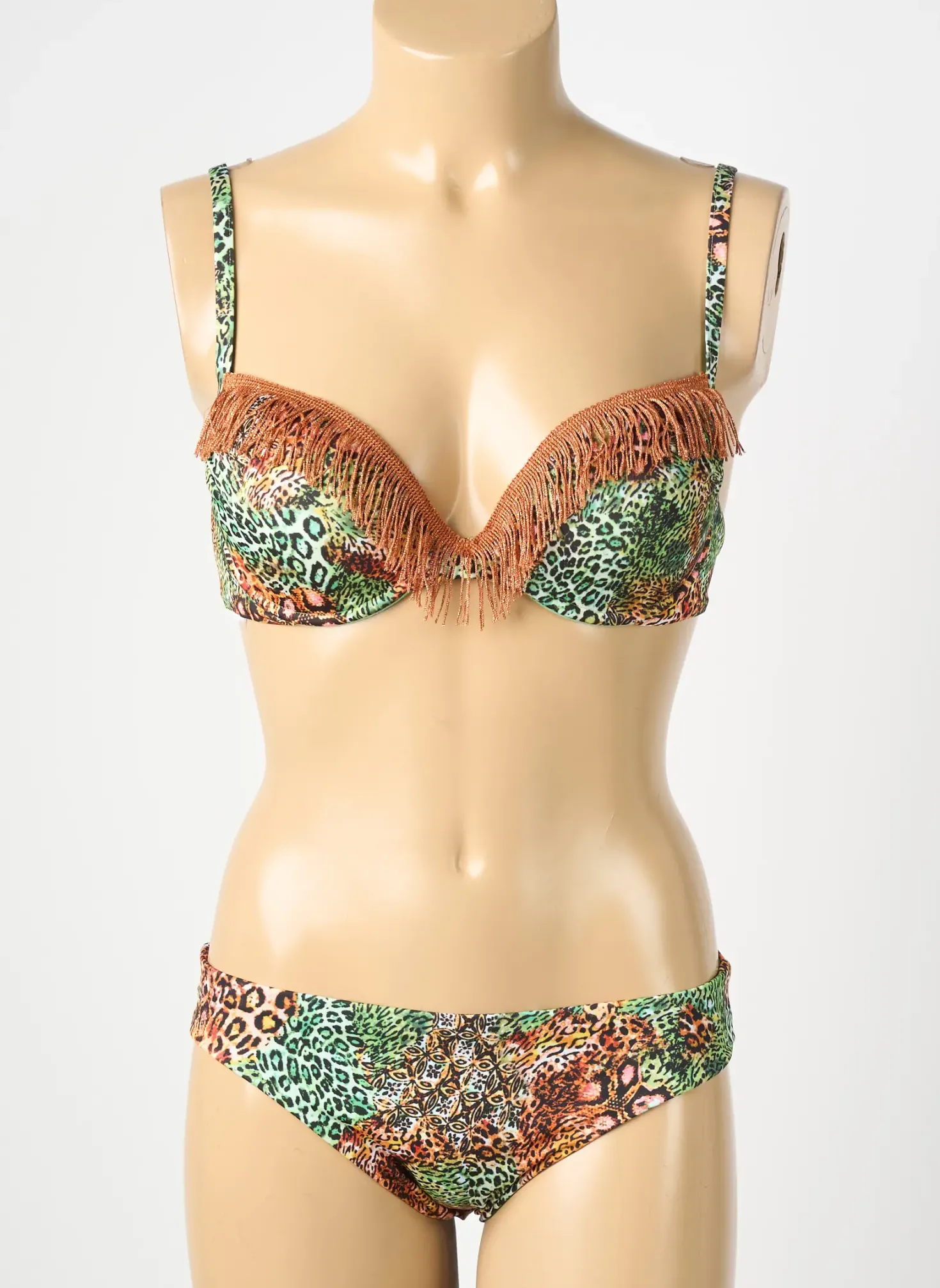 Maillot De Bain 2 Pièces Genius Vert Haut Soutien-gorge Moulé