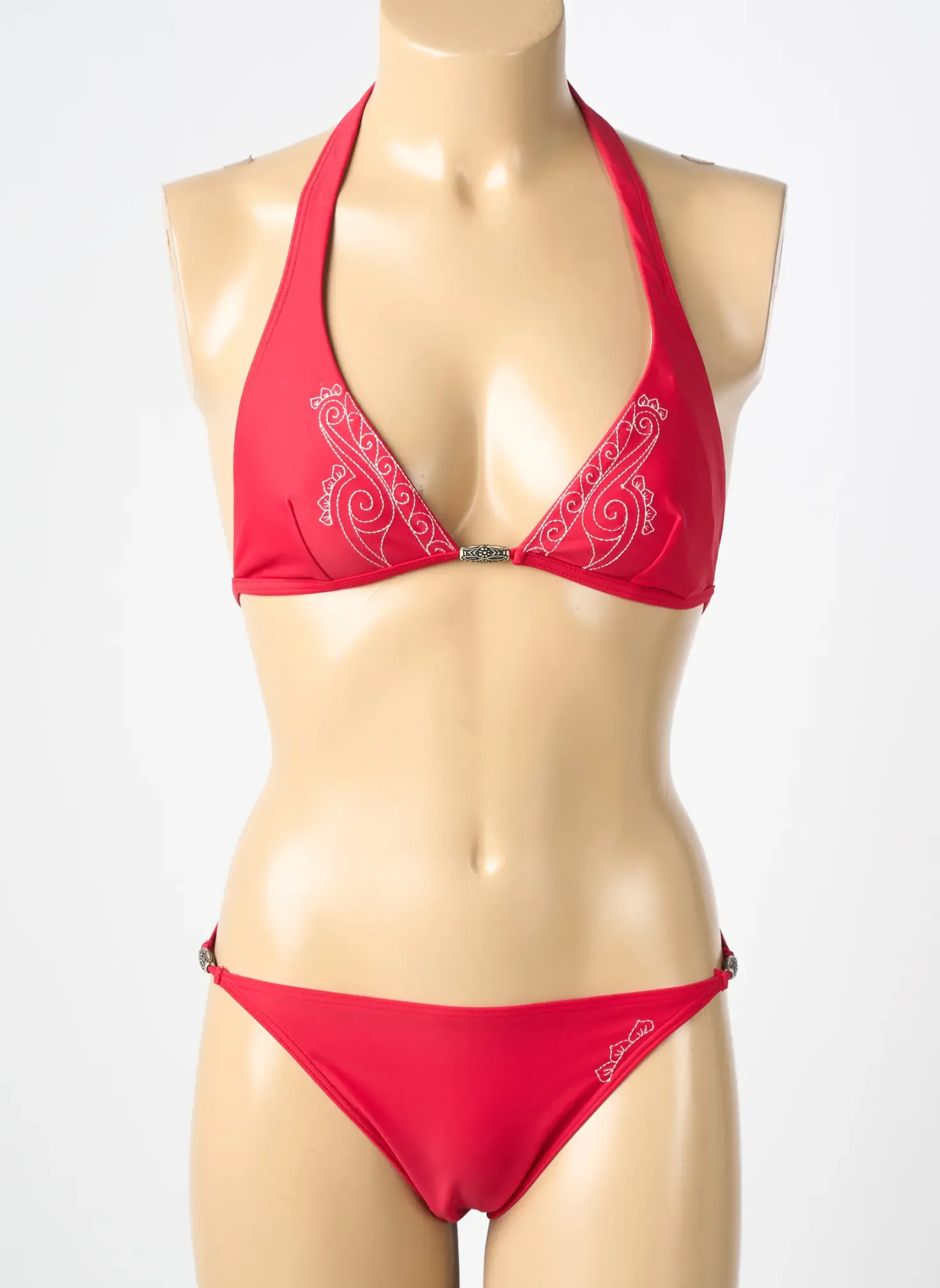 Maillot De Bain 2 Pièces Kalaïs Rouge Haut Triangles