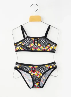 Maillot De Bain 2 Pièces Lagon Bleu Noir