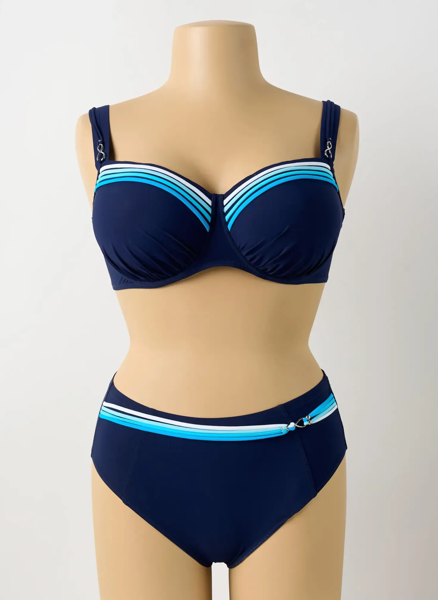 Maillot De Bain 2 Pièces Lidea Bleu Haut Soutien-gorge Balconnet
