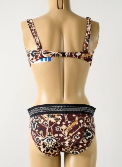 Maillot De Bain 2 Pièces Lidea Marron Haut Soutien-gorge Emboitant