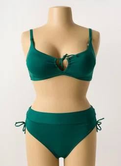 Maillot De Bain 2 Pièces Livia Vert Haut Soutien-gorge Balconnet