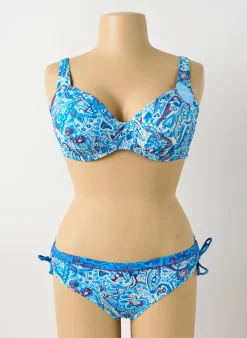 Maillot De Bain 2 Pièces Olympia Bleu Haut Soutien-gorge Emboitant