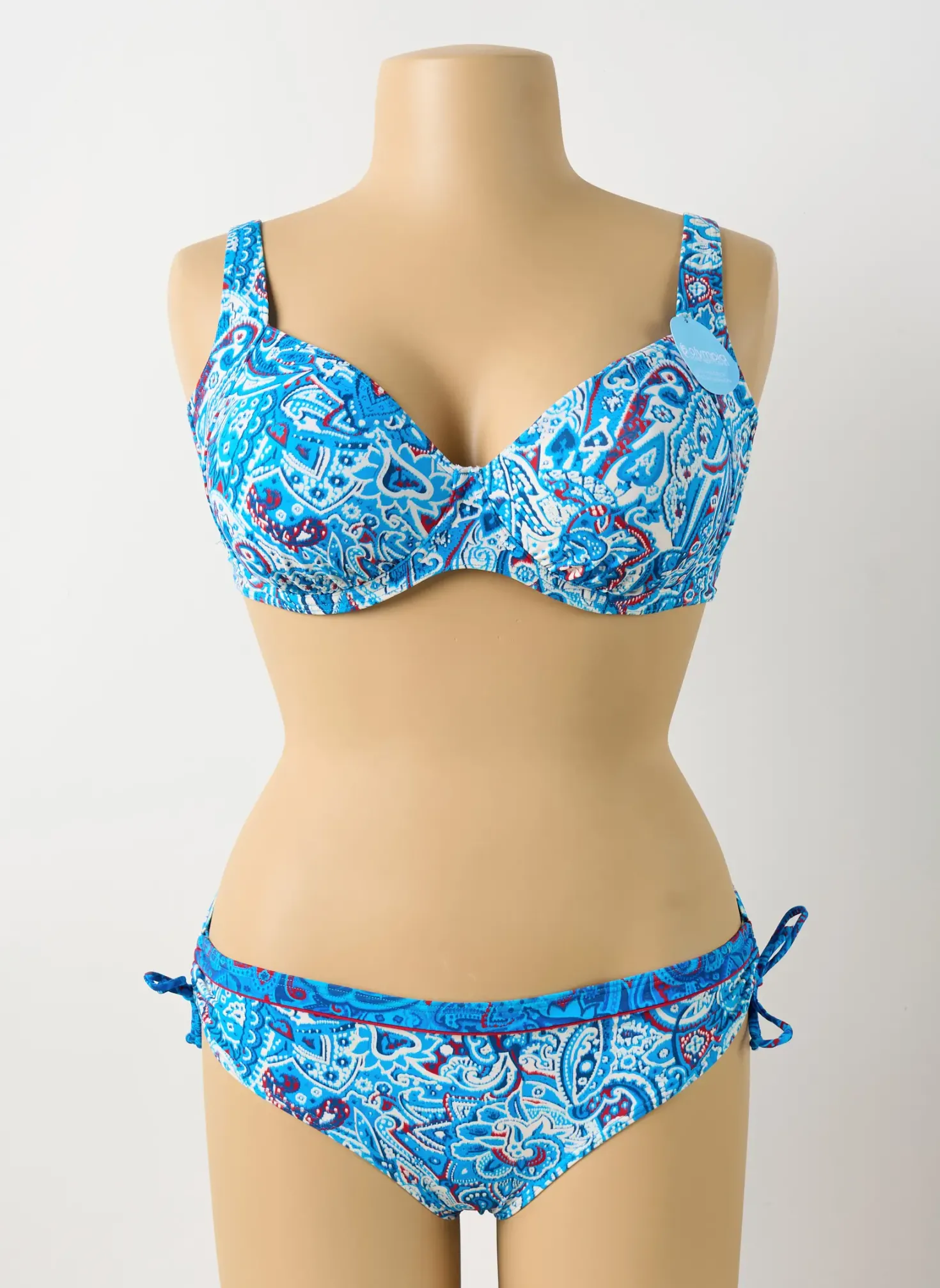 Maillot De Bain 2 Pièces Olympia Bleu Haut Soutien-gorge Emboitant